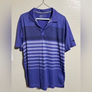 Men Nike Purple Athletic Polo Shirt Performance Fabric